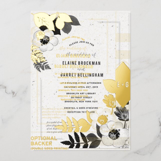  Bloom with Love: Eco-Friendly Black & White Plant (Front)