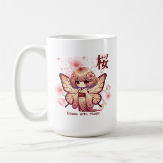 Bloom with Magic - Kawaii Sakura Fairy Coffee Mug