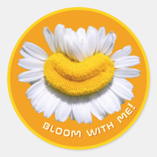 "bloom with me!" Charmomilla Smiles Orange Classic Round Sticker