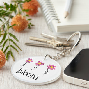 Bloom with Pink Flowers Keychain