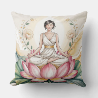 Bloom Within Meditation Pillowcase Throw Pillow