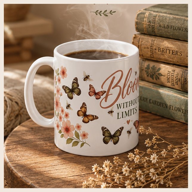 Bloom Without Limits Graphic Boho Coffee Mug (Creator Uploaded)