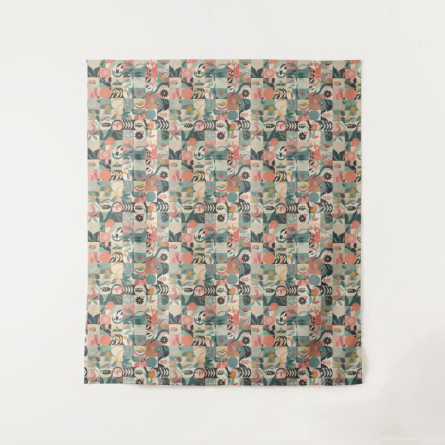 "Bloom Zoom & Leaf Loop" Tapestry (Front)