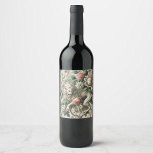 Bloombound Sentinel – Gothic Floral Design Wine Label