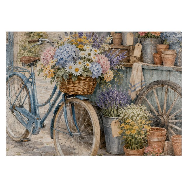 Bloomcore Flower Market Bicycle Cutting Board (Front)