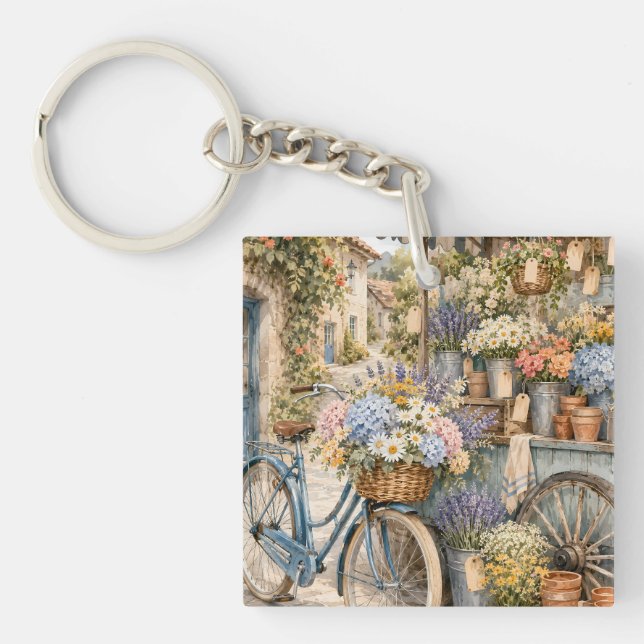 Bloomcore Flower Market Bicycle Keychain (Front)