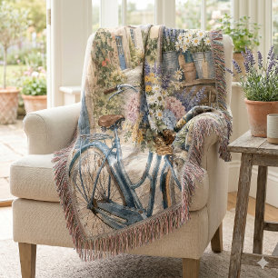 Bloomcore Flower Market Bicycle Throw Blanket