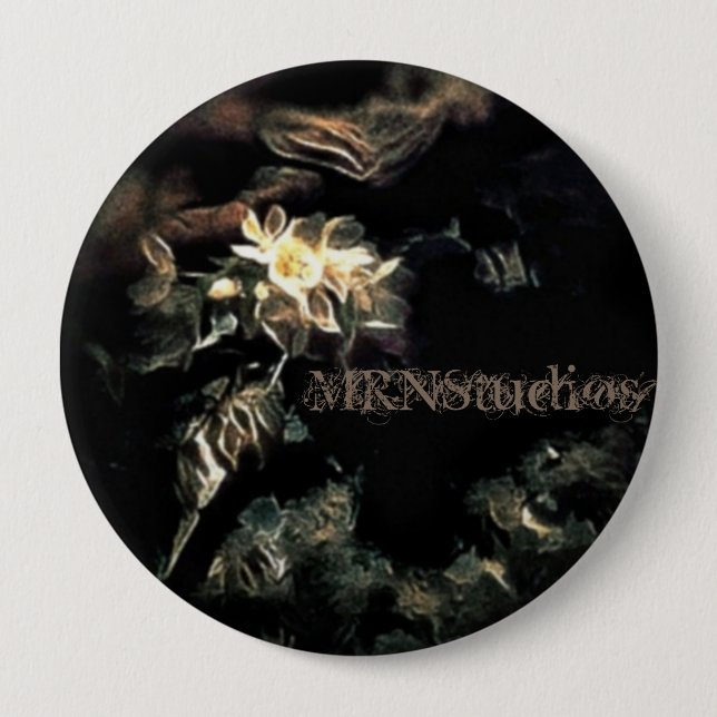Bloomed 4 Inch Round Button (Front)