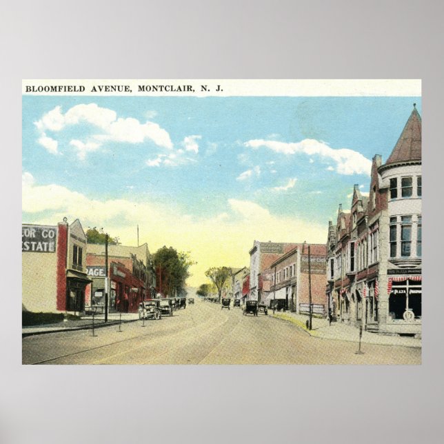 Bloomfield Ave., Montclair NJ Vintage Poster (Front)