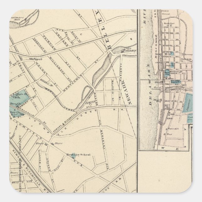 Bloomfield, NJ Square Sticker (Front)