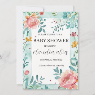 Bloomin' Baby Shower: Celebration for Mom's Name Invitation