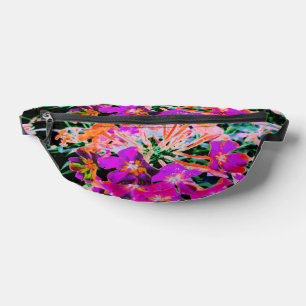 Blooming Abstract Magenta and Orange Flower Fanny Pack