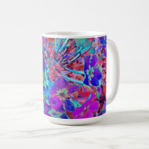 Blooming Abstract Purple and Blue Flower Coffee Mug