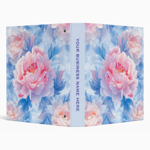 Blooming Abstract Watercolor Peony  Binder