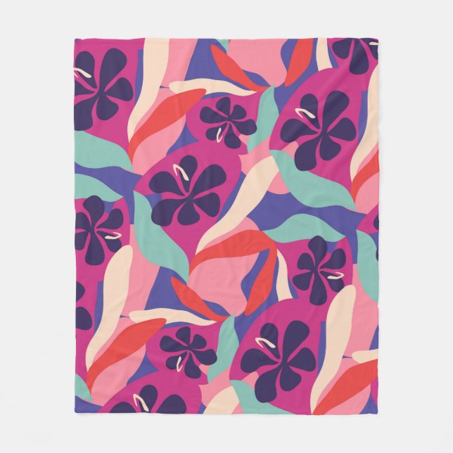 Blooming Aesthetic Fleece Blanket (Front)