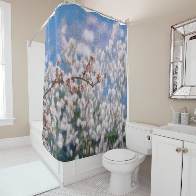 Blooming Almond Tree Pointillism Artwork (In Situ)
