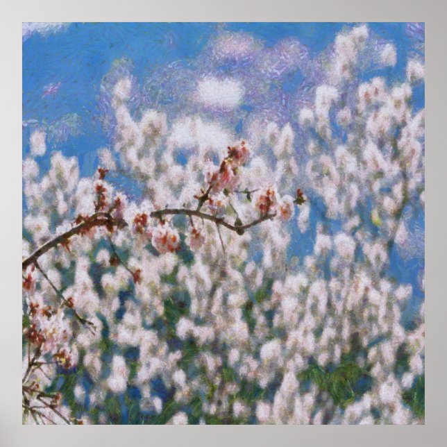Blooming Almond Tree Poster (Front)