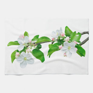 Blooming apple tree branch kitchen towel