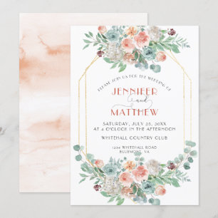 Blooming Apricot Floral   Invitation