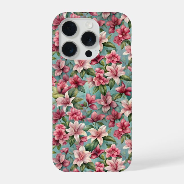 Blooming Azaleas Pattern iPhone Case (Back)