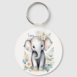 Blooming Baby Elephant Keychain