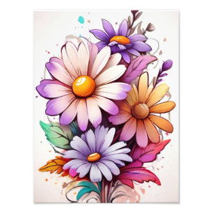 Blooming Beauties: A Burst of Colourful Blooms Photo Print