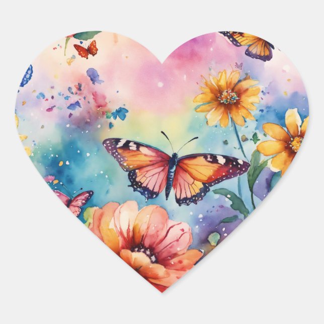 "Blooming Beauties: Flower and Butterfly Sticker C (Front)
