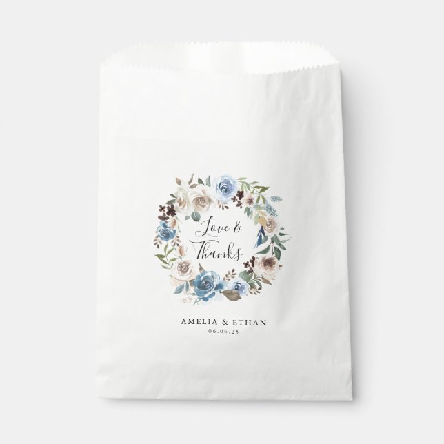 Blooming Beauty | Personalized Wedding Thank You Favour Bag (Front)