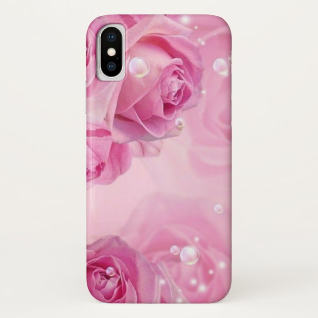  Blooming Beauty: Pink Rose iPhone Case (Back)