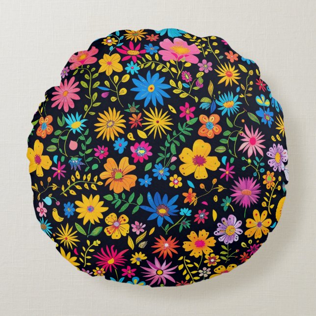 Blooming Belle conception Coussin rond (Devant)