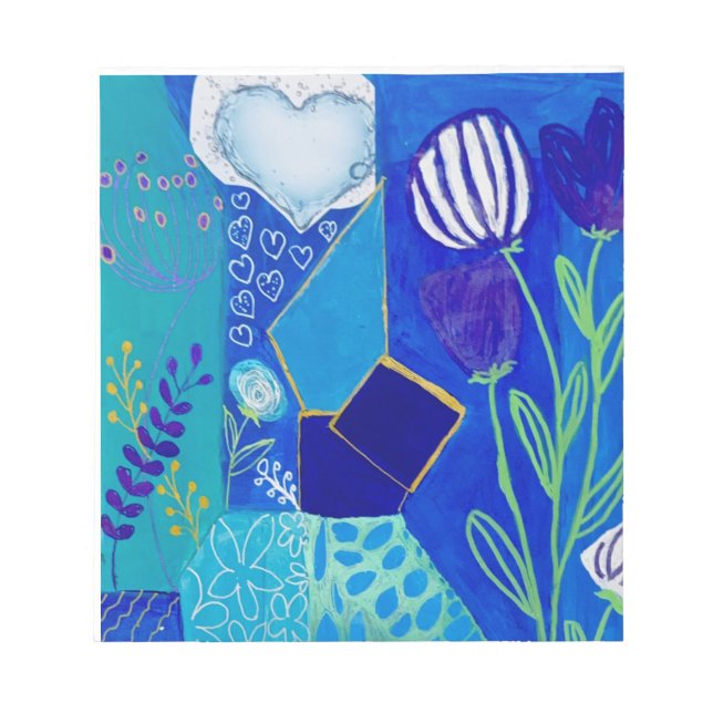 Blooming Blue Currants Notepad (Front)