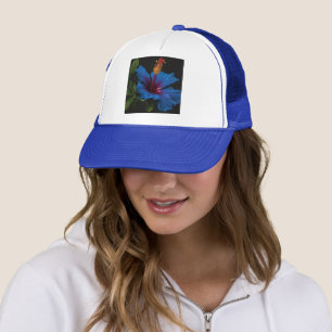 Blooming Blue Hibiscus Flower, Trucker Hat