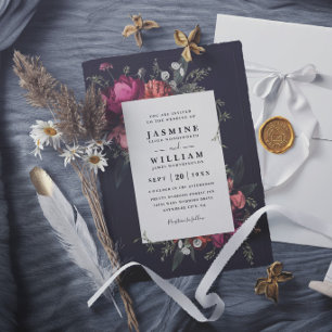 Blooming Botanical Floral Elegant Modern Wedding Invitation
