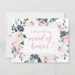 Blooming botanical Will you be my maid of honour Invitation