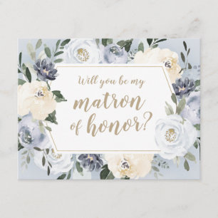 Blooming botanical Will you be my matron of honour Invitation