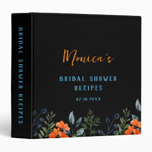Blooming Botanicals Black Bridal Shower Recipe Binder