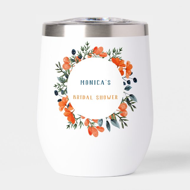 Blooming Botanicals Orange Green Bridal Shower (Front)