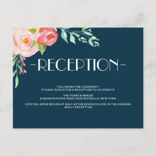 Blooming Botanicals Wedding Reception Card
