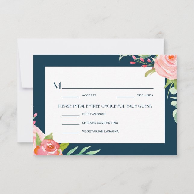 Blooming Botanicals | Wedding RSVP Card (Front)