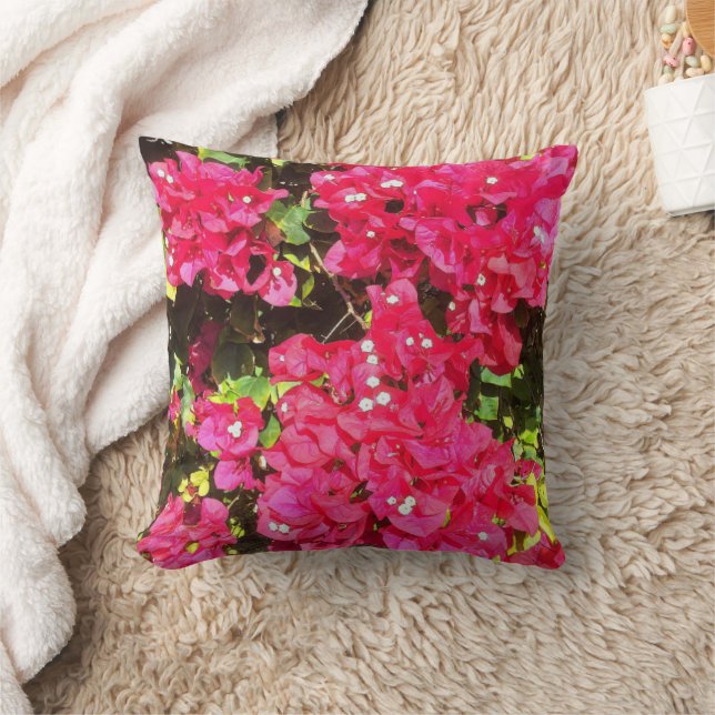 Blooming Bougainvillea Throw Pillow (Blanket)