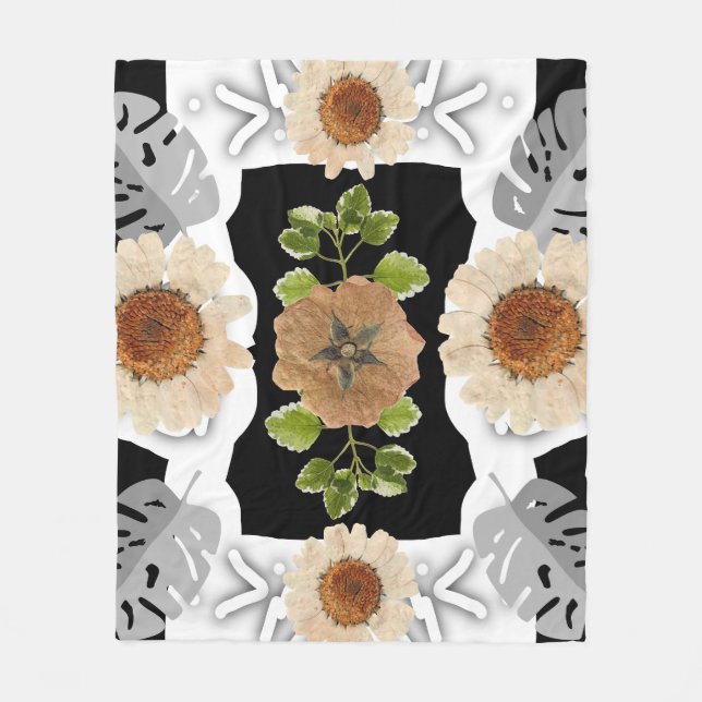 Blooming Bouquet Garden Fleece Blanket (Front)