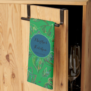Blooming Bouquet Kelly Green Kitchen Towel