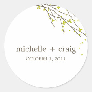 Blooming Branches Favour Stickers - Lime