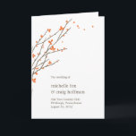Blooming Branches Wedding Program Card - Orange<br><div class="desc">Your friends and family are sure to fall in love with this elegant,  nature-inspired Blooming Branches wedding collection by Berry Berry Sweet. Also available in other colors. Matching save the date,  stamp,  and wedding suite available at berryberrysweet.com 

Blooming Branches Collections:</div>