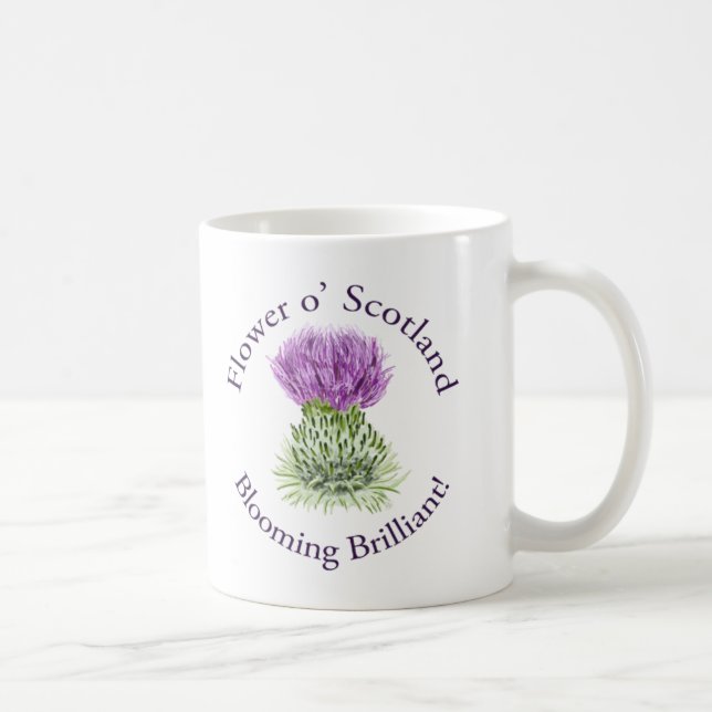 Blooming Brilliant Scottish Thistle Coffee Mug (Right)