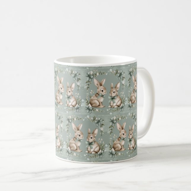 Blooming Bunny Bouquet: Easter Elegance 🌷🐰 Coffee Mug (Front Right)