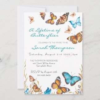 Blooming Butterflies Always Butterflies Bridal  Invitation
