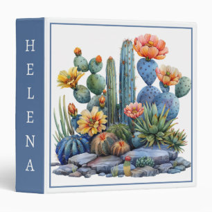 Blooming cacti and succulents binder