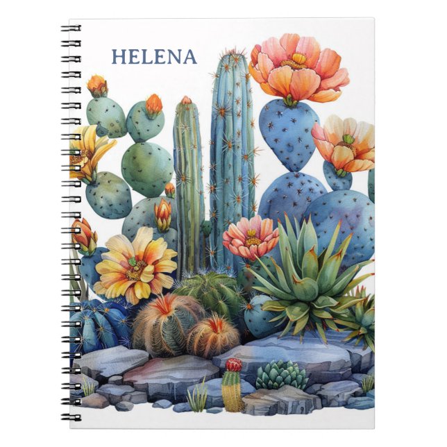 Blooming cacti and succulents notebook (Front)