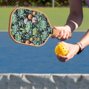 Blooming Cactus and Succulents Pickleball Paddle